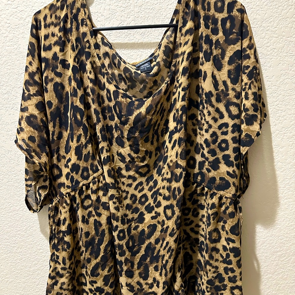 Torrid leopard print sheer top